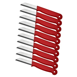 סכין מטבח סט של 10 סכיני חיתוך בצבע אדום