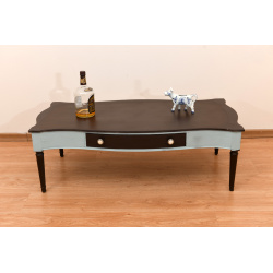 שולחן עץ קלאסי משוחזר | שולחן סלון צבעוני | שולחן מיוחד לסלון |