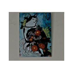 הדפס על עץ | תמונת חתול | תמונה מיוחדת | תמונה צבעונית | מתנה לחדר ילדים |