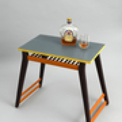 שולחן צד מעץ | שולחן צד צבעוני | שולחן קטן לסלון |