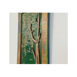 תמונה צבעונית | אסמבלאז’ עץ | אומנות קיר |