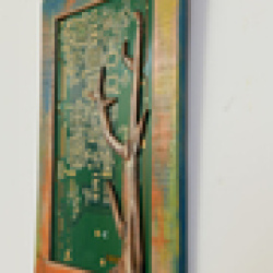 תמונה צבעונית | אסמבלאז’ עץ | אומנות קיר |