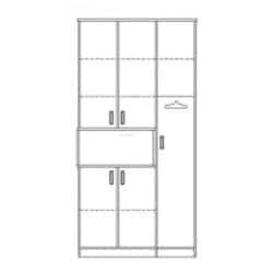 Space 3 | ארון 3 דלתות עם נישה ברוחב 120 ס”מ 280 ס״מ – 7 דלתות