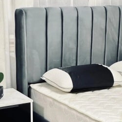 MYKONOS | מיטה וחצי מרופדת עם תיפורים בעיצוב קלאסי 120/200 ס״מ / שחור