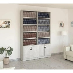 K14 | ארון ספרים איכותי ברוחב 160 ס”מ עם 4 דלתות תחתונות 240 ס״מ – 6 דלתות