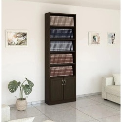 K10 | ארון ספרים איכותי במראה פתוח עם 2 דלתות תחתונות 200 ס״מ – 5 דלתות