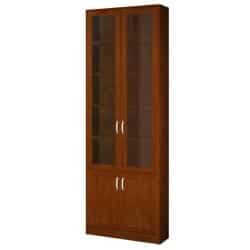 K16 | ארון ספרים איכותי עם 2 דלתות זכוכית 280 ס״מ – 7 דלתות