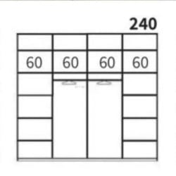 DOR | ארון הזזה איכותי 2 דלתות עם מראה MDF 320 ס״מ – 4 דלתות