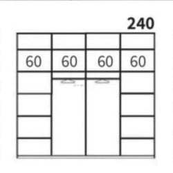 CREMA | ארון הזזה איכותי עם 2 דלתות זכוכית שמנת MDF 160 ס״מ – 2 דלתות