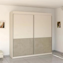TAMIR | ארון הזזה איכותי מעוצב עם 2 דלתות MDF 180 ס״מ – 2 דלתות