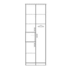 Space 2 | ארון 2 דלתות עם נישה ברוחב 80 ס”מ 200 ס״מ – 5 דלתות