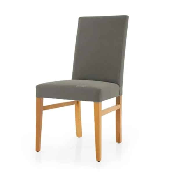 ADA | כסא אוכל מעוצב ואיכותי לפינת אוכל דמוי עור אפור כהה / רגל אלון