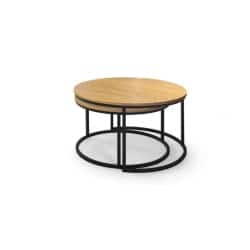 Hoki | שולחן סלון מעוגל כפול אלון טבעי