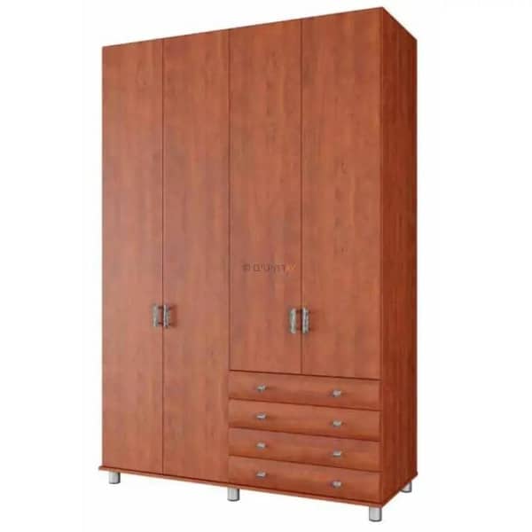 Oren | ארון בגדים איכותי מסנדוויץ’ עם 4 דלתות מגירות ובמת רגליים 240 ס״מ – 6 דלתות