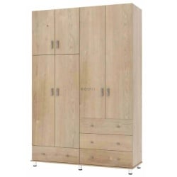 Adir | ארון בגדים פרקטי מעץ סנדוויץ’ עם 4 דלתות מגירות ובמה 160 ס״מ – 4 דלתות