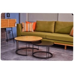 LESHEM | זוג שולחנות עגולים לסלון במגוון צבעים זוג שולחנות 60+80 ס״מ
