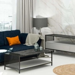 GALIL | שולחן סלון מלבני בעיצוב ייחודי בשילוב מתכת 60/120 ס״מ