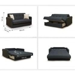 BERLIN | ספה דו מושבית נפתחת למיטה זוגית בעיצוב מודרני חום בהיר / 140/190 ס״מ