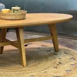 Alma | שולחן סלון אובלי בעיצוב כפרי 60/120 ס״מ