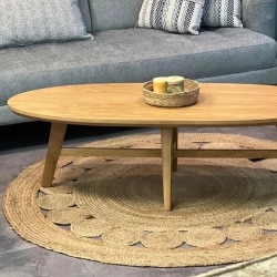 Alma | שולחן סלון אובלי בעיצוב כפרי 60/120 ס״מ