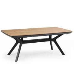 TITANIUM | שולחן אוכל מלבני מעוצב עם 2 הרחבות 104/208 ס״מ / אפור מט רטרו