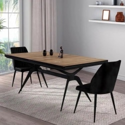 MATRIX | שולחן אוכל קומפקטי בעיצוב אורבני משגע שנפתח לענק עם 4 הגדלות 100/180 ס״מ / 4 הגדלות / פתוח 3.80 מ׳ / סקרמנטו