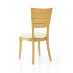 ELZA | כסא עץ מלא לפינת אוכל עץ בוק גוון אלון טבעי / מושב דמוי עור קרם