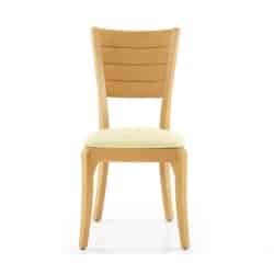 ELZA | כסא עץ מלא לפינת אוכל עץ בוק גוון אגוז כהה / מושב דמוי עור קרם
