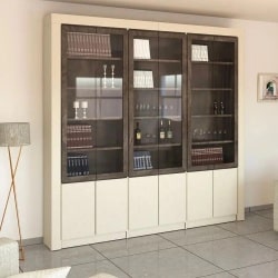 Arbel | ארון לסלון במראה מודגש עם דלתות זכוכית 178 ס״מ – 4 דלתות