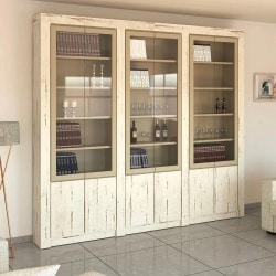 Arbel | ארון לסלון במראה מודגש עם דלתות זכוכית 100 ס״מ – 2 דלתות