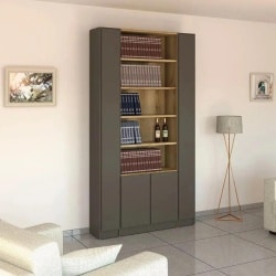 Carmel | ארון מעוצב לסלון עם דלתות ותאים פתוחים 336 ס״מ – 10 דלתות