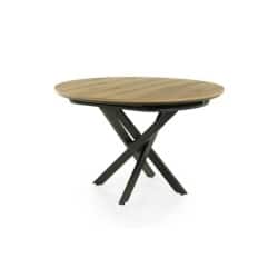 Kiton | שולחן אוכל עגול נפתח בעיצוב אורבני בטון כהה