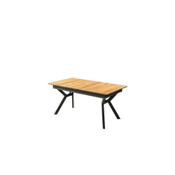 PAPAYA | שולחן אוכל בעיצוב מודרני עם רגל ברזל ייחודית אלון טבעי