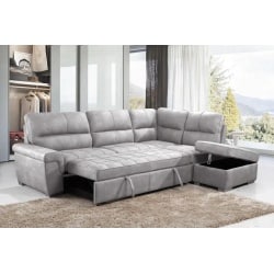 Garda | ספה פינתית מפנקת נפתחת למיטה בעיצוב מודרני אפור כהה / שמאל למסתכל – מול הספה