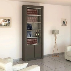 Golan | ארון לסלון עם מסגרת עבה ותאים פתוחים 256.5 ס״מ – 6 דלתות
