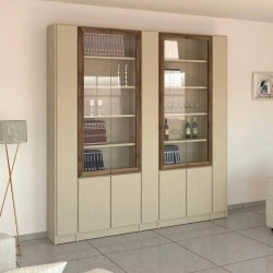 Hermon | ארון מעוצב לסלון בשילוב דלתות זכוכית 233 ס״מ – 7 דלתות