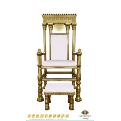 כסא אליהו הנביא דגם בית המקדש – זהב לבן