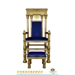 כסא אליהו הנביא דגם בית המקדש – זהב כחול
