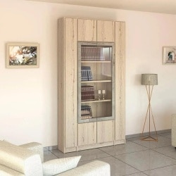 Merlot | ארון ספרים בעיצוב סימטרי ודלתות זכוכית 400 ס״מ – 10 דלתות