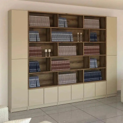 Neria | ארון ספרים גדול בעיצוב נקי 320 ס״מ – 8 דלתות