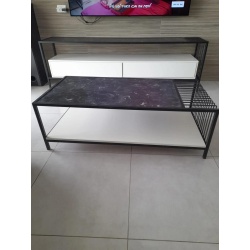 GALIL | שולחן סלון מלבני בעיצוב ייחודי בשילוב מתכת 60/140 ס״מ