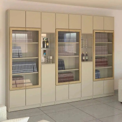 Shiraz | ארון מעוצב לסלון עם תאי תצוגה ודלתות זכוכית 320 ס״מ – 8 דלתות