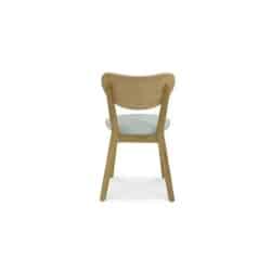 אירית | כסא אוכל מעץ בסגנון רטרו מהמם גוף אלון / מושב בלבד אפור