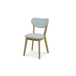 אירית | כסא אוכל מעץ בסגנון רטרו מהמם גוף אלון / מושב וגב תכלת