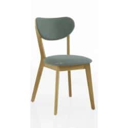 אירית | כסא אוכל מעץ בסגנון רטרו מהמם גוף אלון / מושב וגב אפור
