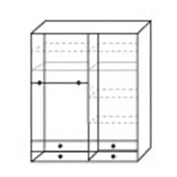 GALIL | ארון בגדים סנדוויץ׳ דלתות עם מגירות תחתונות 320 ס״מ – 8 דלתות