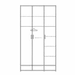 YUVAL | ארון ילדים 3 דלתות עם 3 מגירות תחתונות 240 ס״מ – 6 דלתות