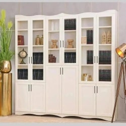 ELIAV | ארון ספרים מעוצב לסלון עם דלתות זכוכית 320 ס״מ – 8 דלתות