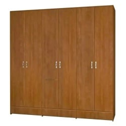 NADAV | ארון בגדים איכותי מעץ סנדוויץ עם מגירות תחתונות 240 ס״מ – 6 דלתות