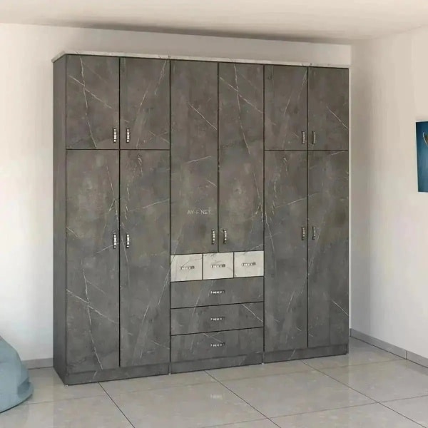 דקל 2.40 מ’ | ארון בגדים איכותי ופרקטי עם 6 דלתות ו-6 מגירות 320 ס״מ – 8 דלתות